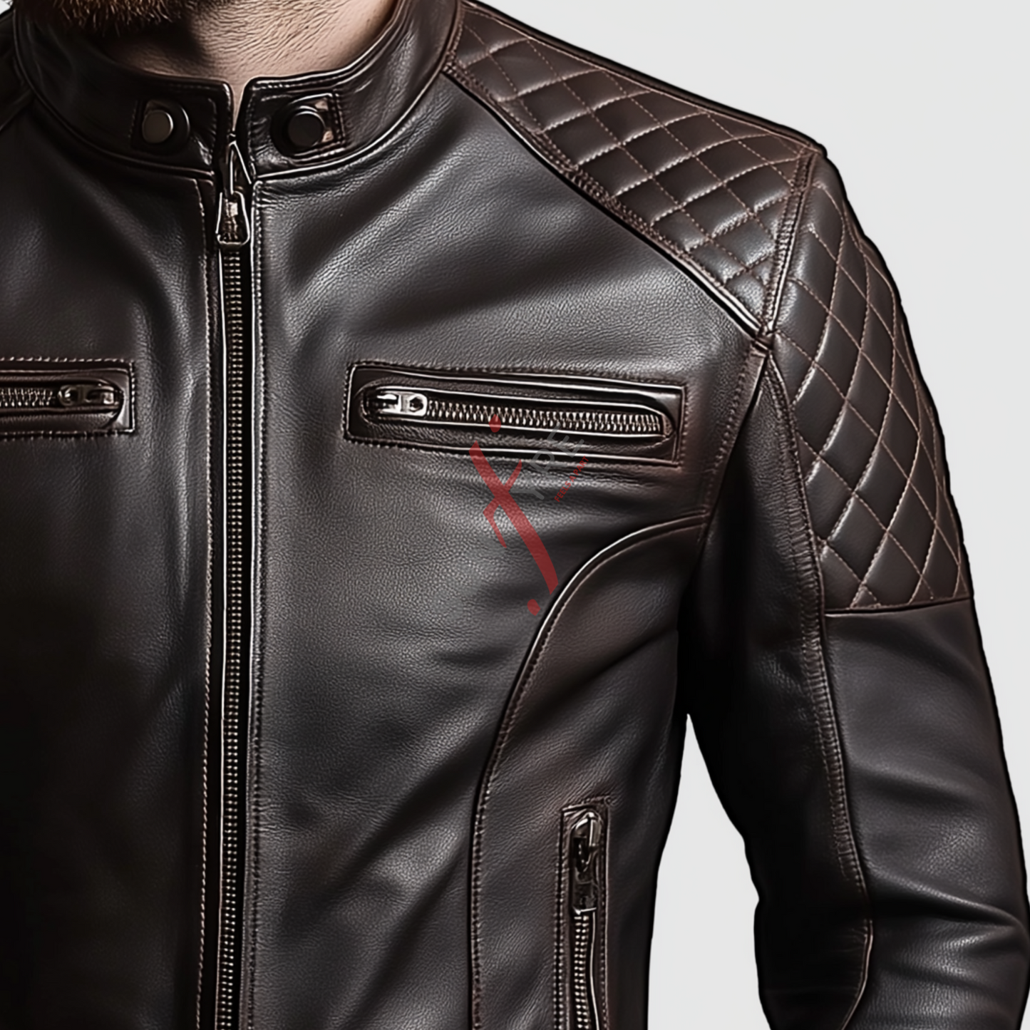 Real Distressed Cafe Racer Brown Leather Biker Jacket