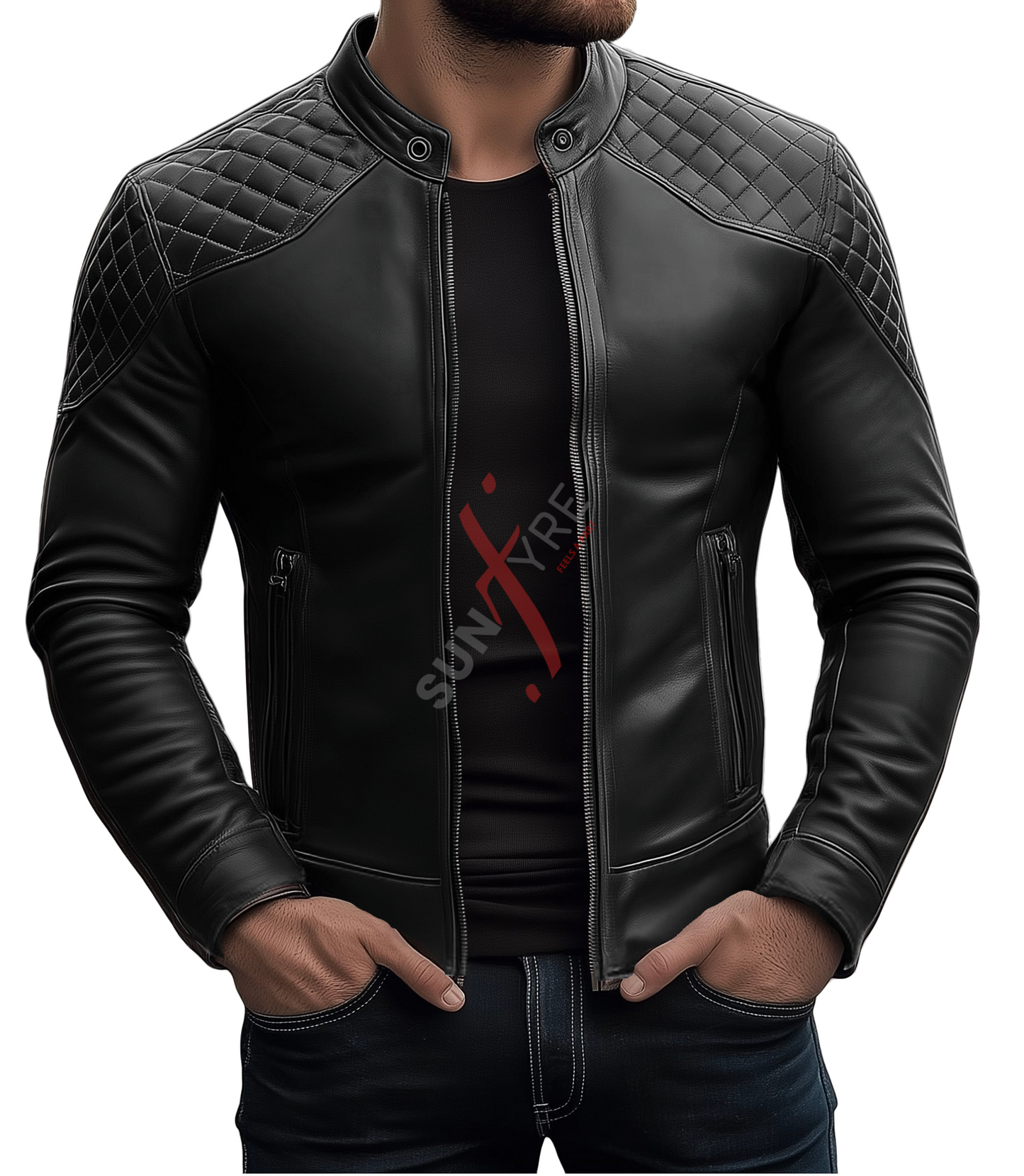 Black cafe racer jacket