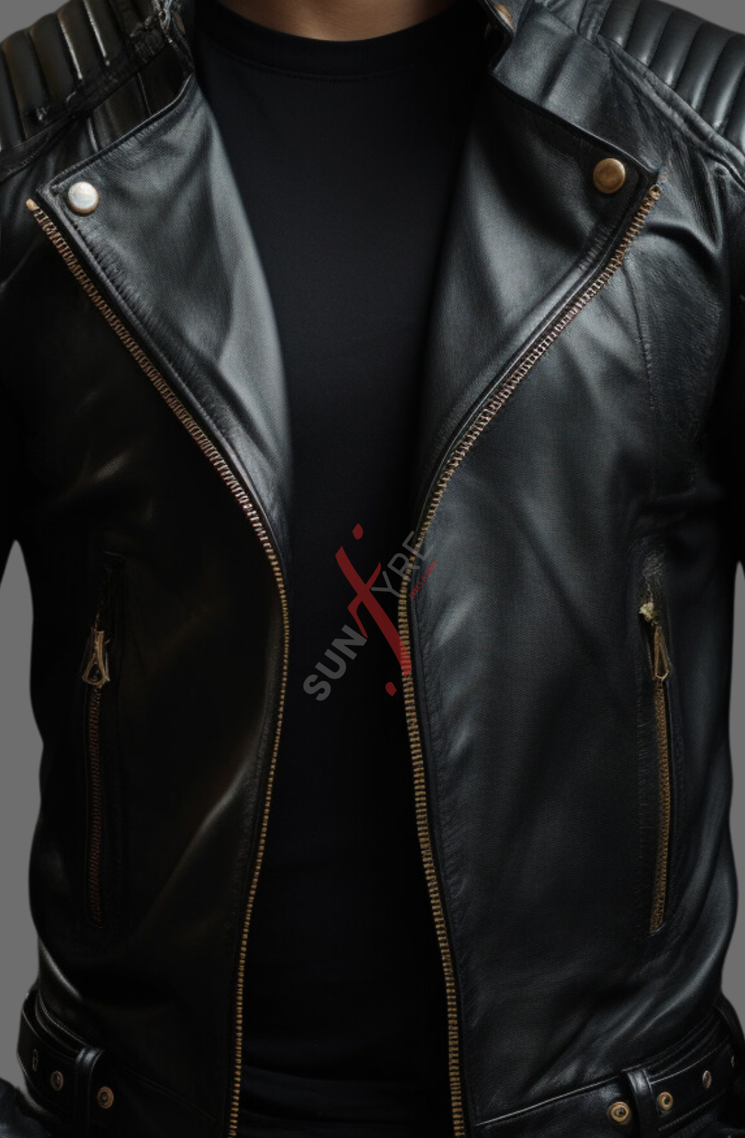 Sheepskin Black Quilted Biker Leather Jacket
