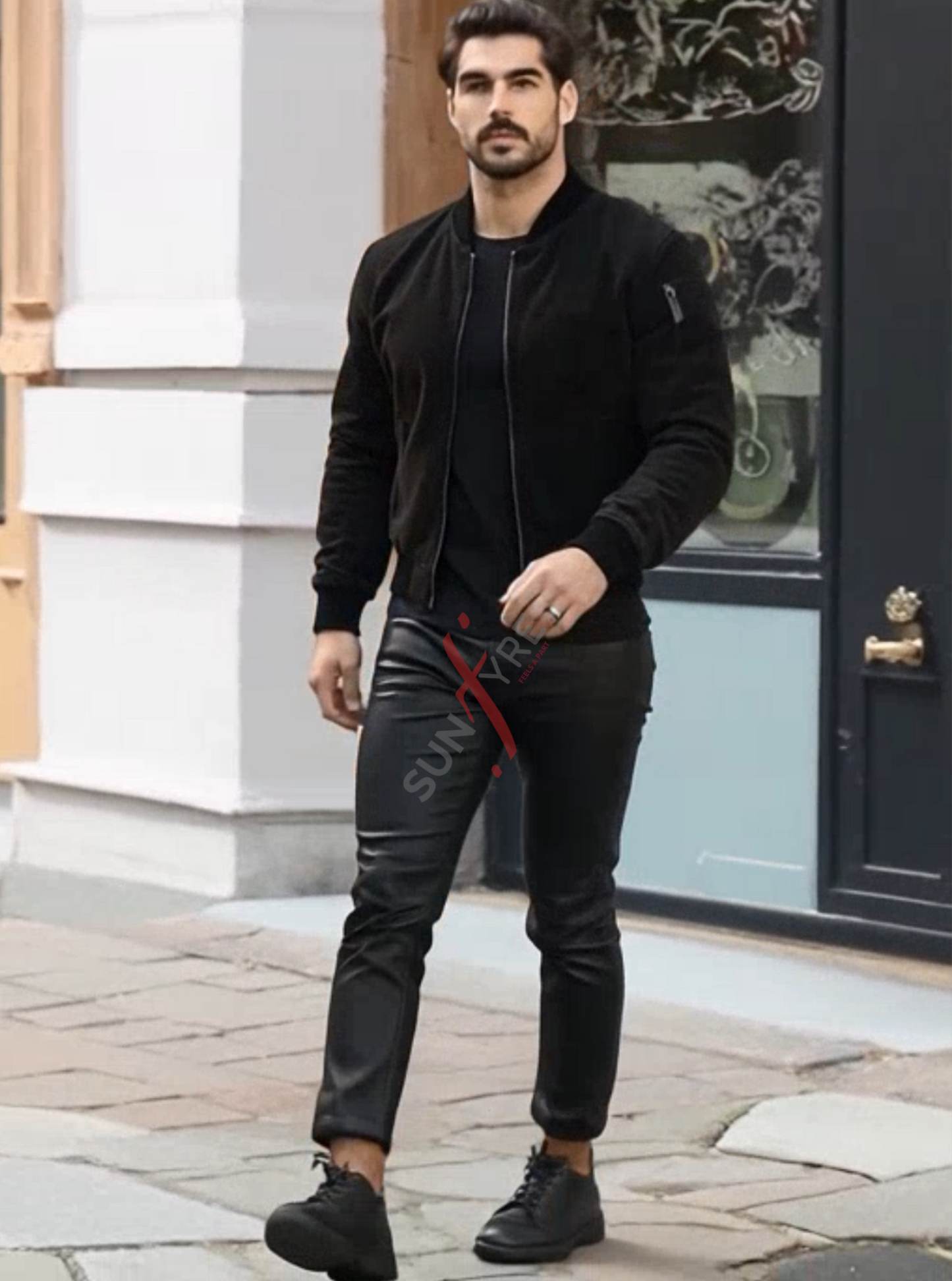 Daniel Nubuk Black Bomber Leather Jacket For Men (SF620)