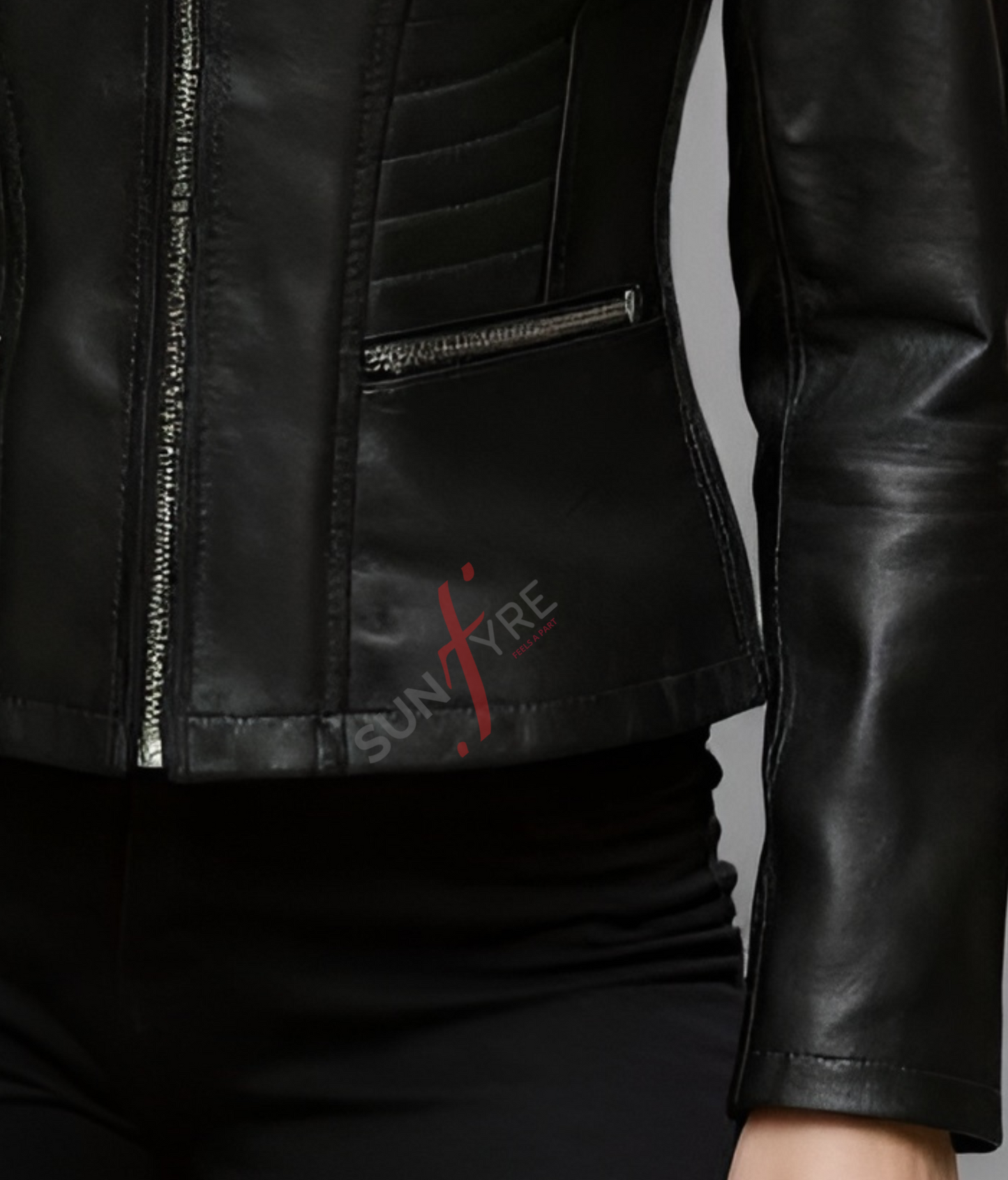 Black Biker Leather Jacket for Women