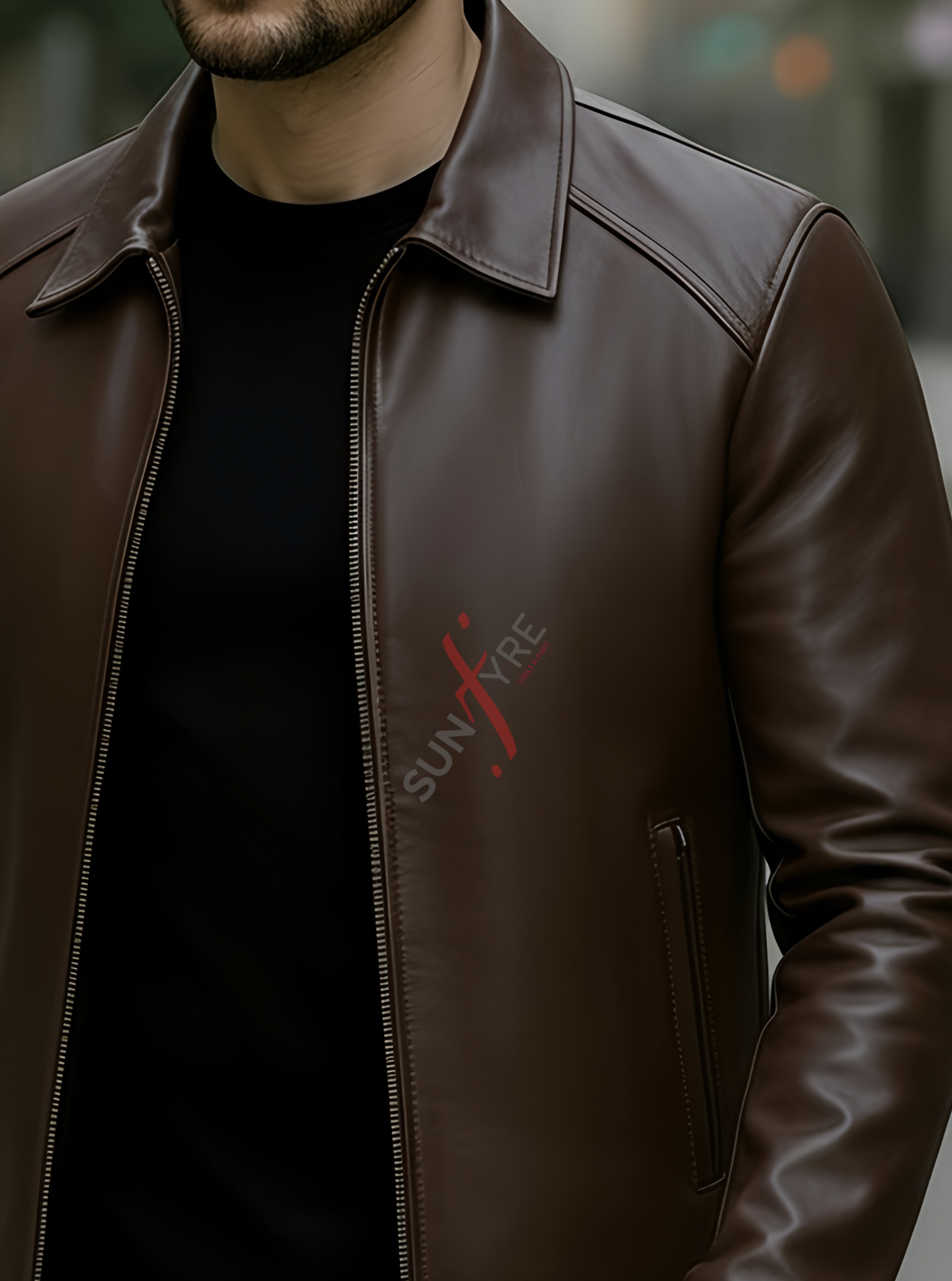 Conor Dark Brown Leather Jacket For Men (SF586)