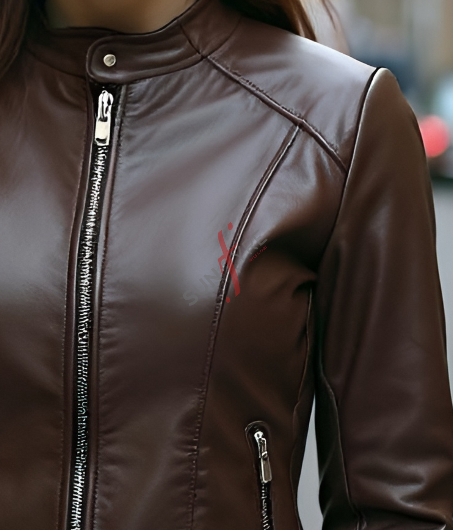 Cafe Racer Leather Jacket For Women Sheepskin (SF312)
