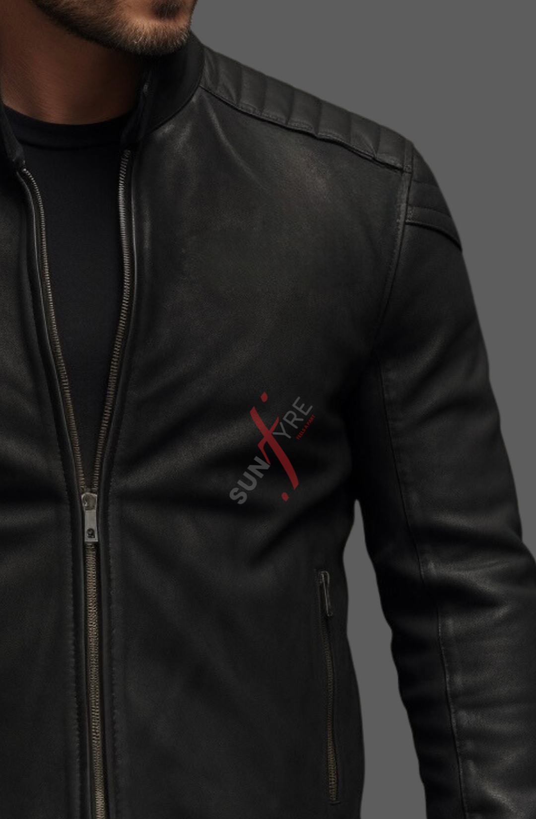 Black Biker Leather Jacket For Men
