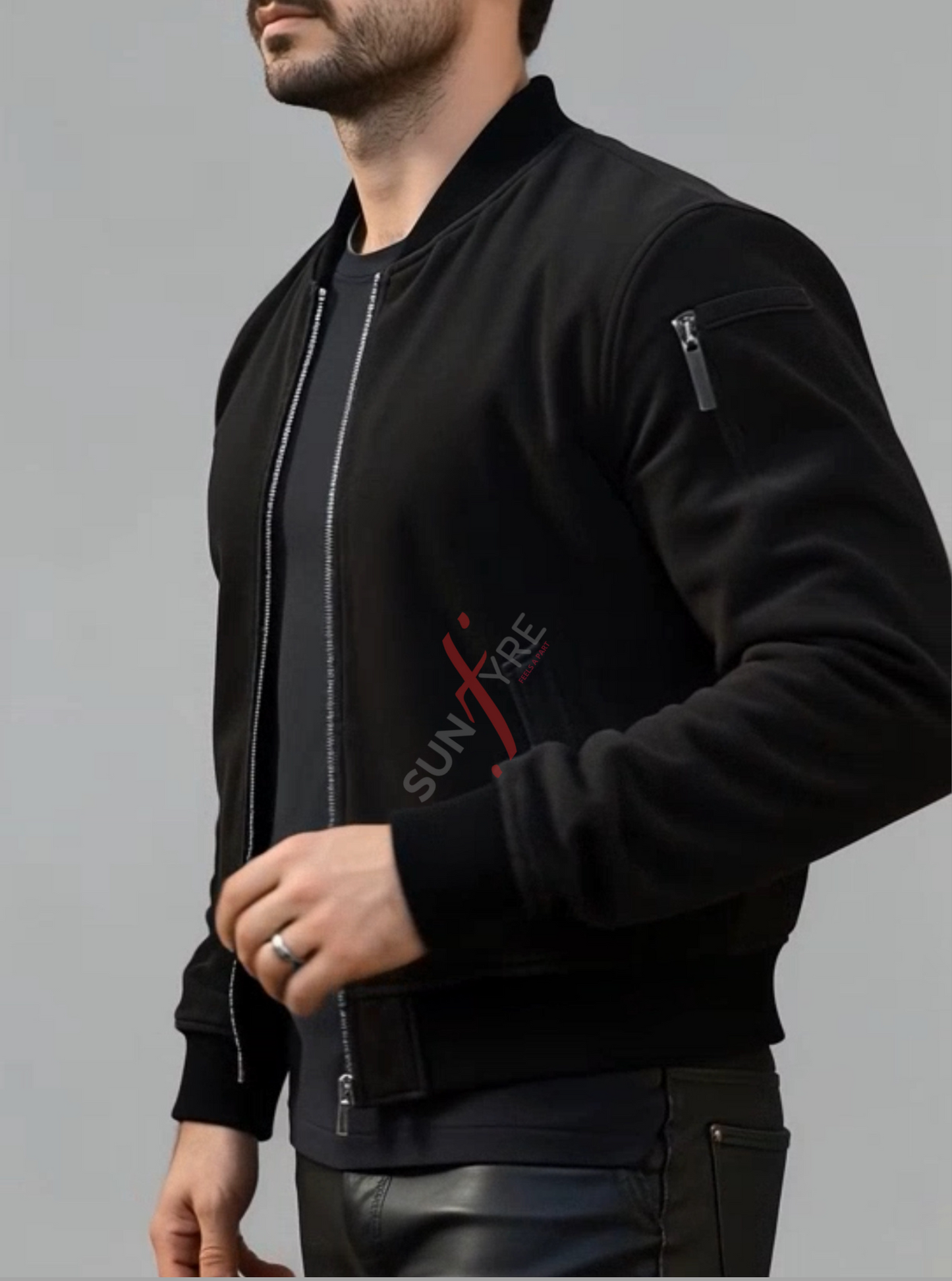 Daniel Nubuk Black Bomber Leather Jacket For Men (SF620)