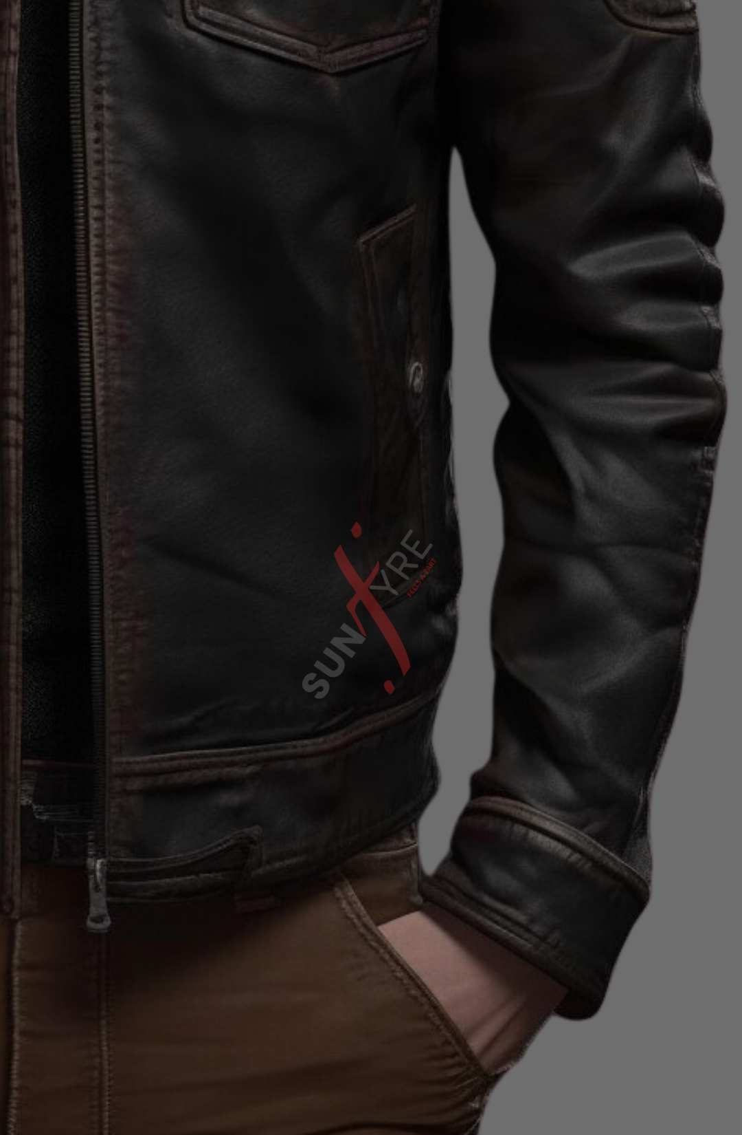 Black Bomber Leather Jacket