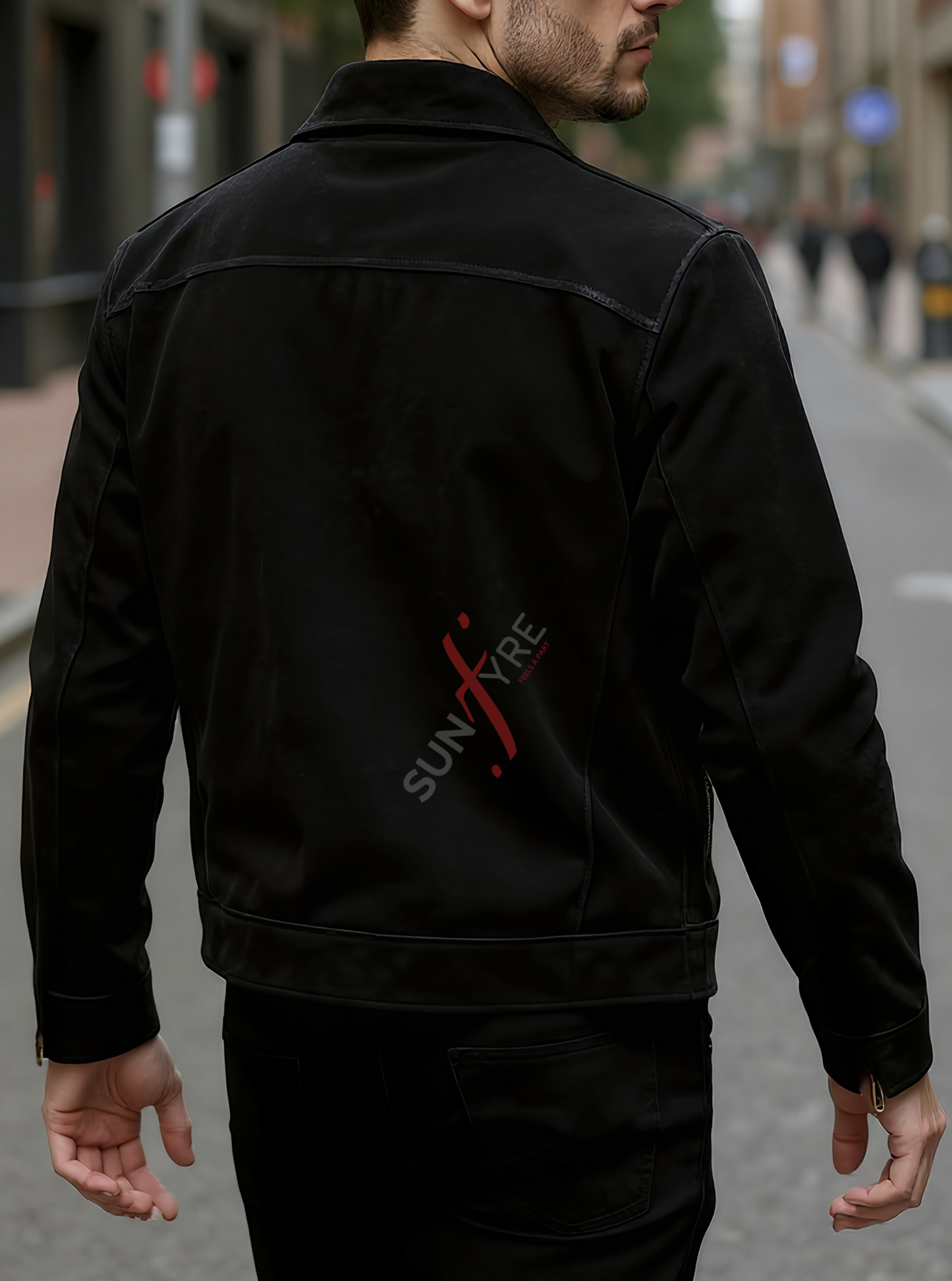 Conor Nubuk Black Leather Jacket For Men (SF531)
