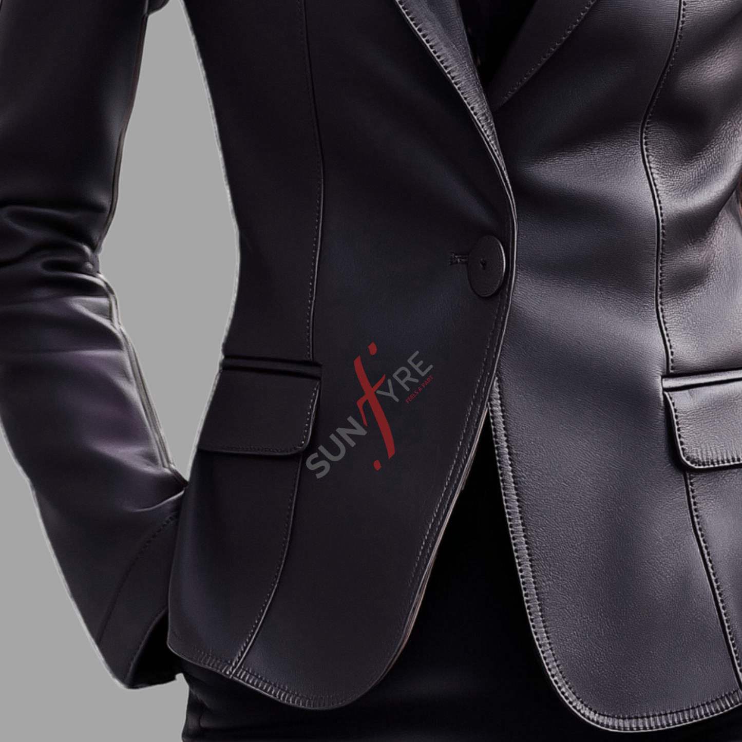 Black Leather Blazer Coat