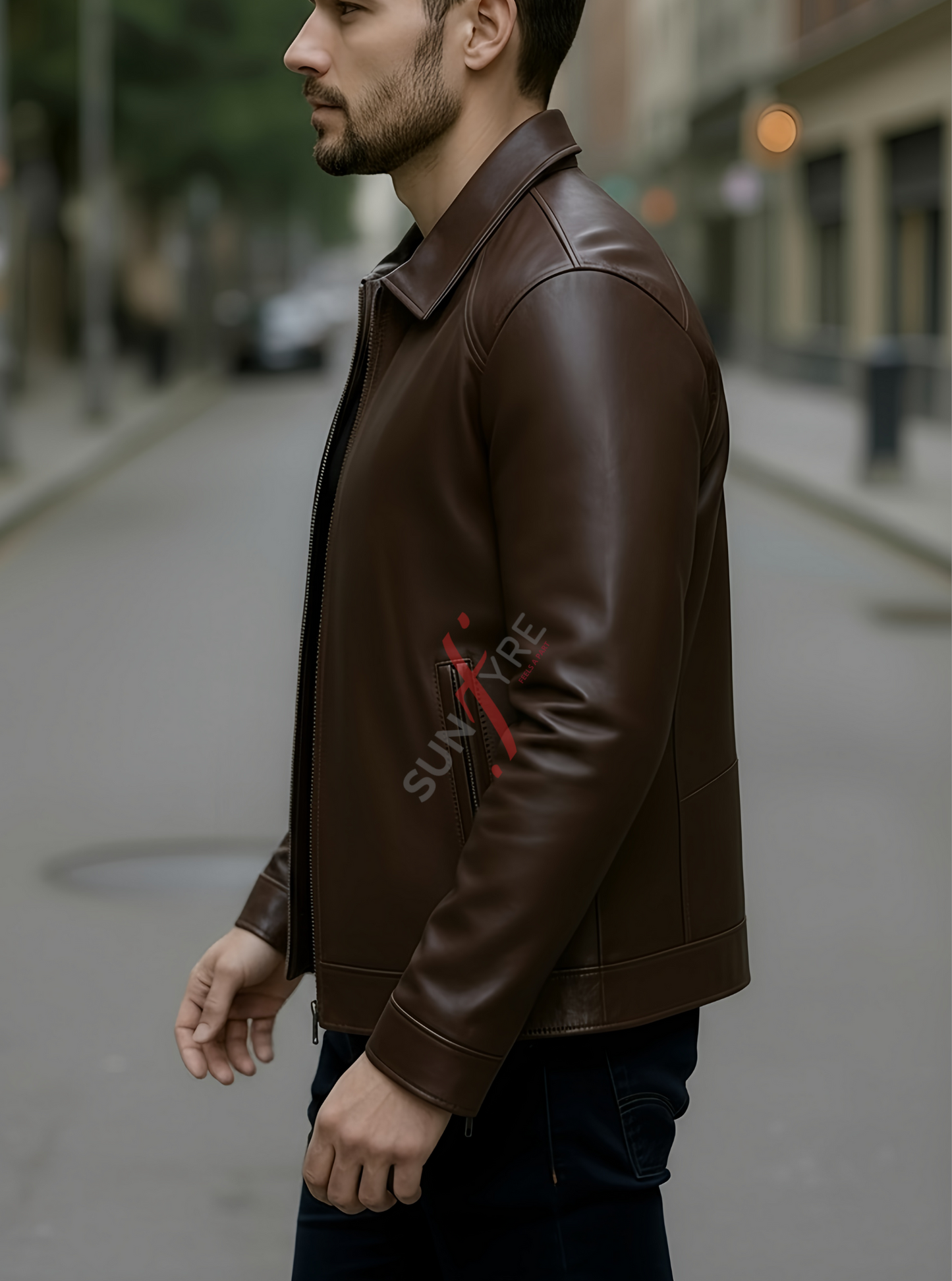 Conor Dark Brown Leather Jacket For Men (SF586)