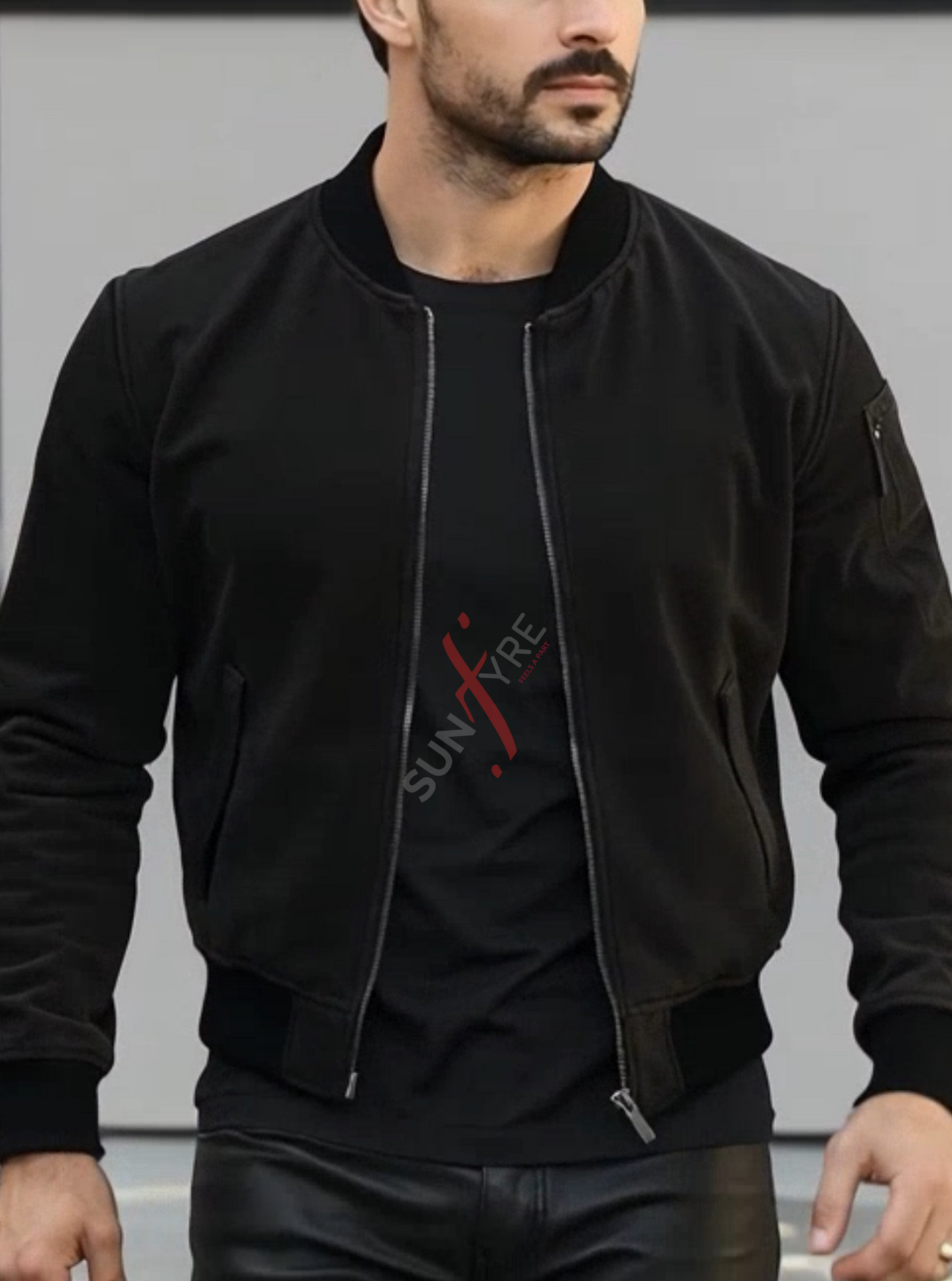 Daniel Nubuk Black Bomber Leather Jacket For Men (SF620)
