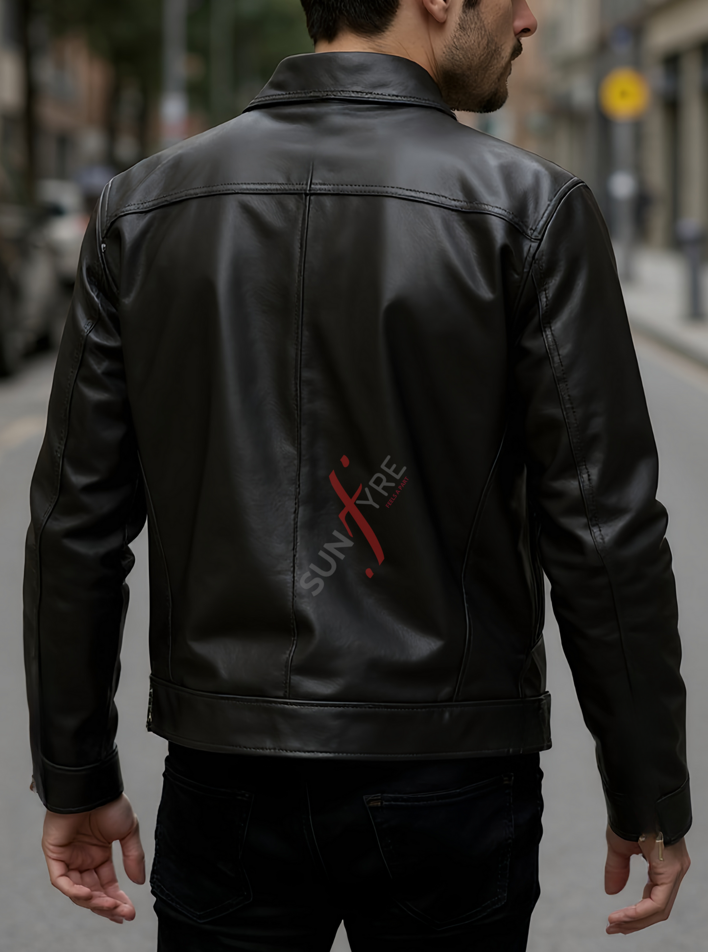 Conor Black Leather Jacket For Men (SF576)