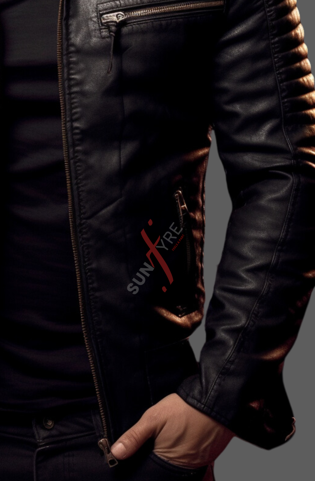 Black Snuffed Cafe Racer Leather Jacket