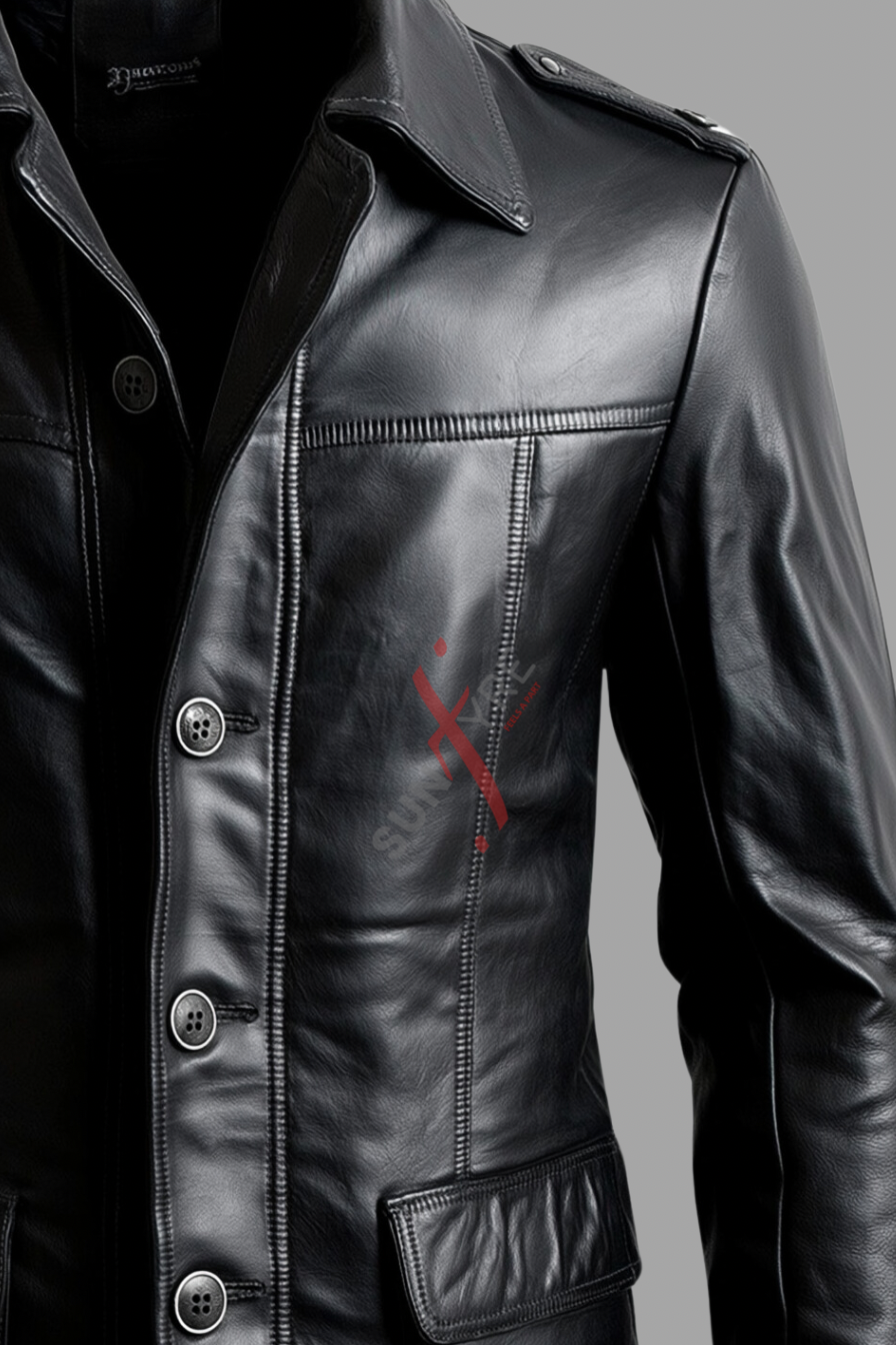 Black Leather Coat For Men