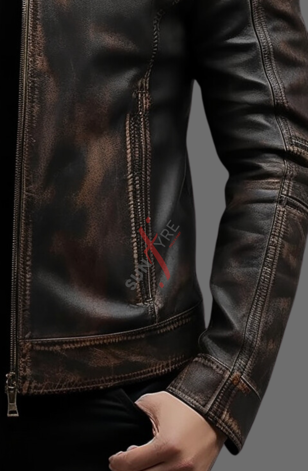 Cafe Racer Vintage style Brown Distressed Leather Jacket