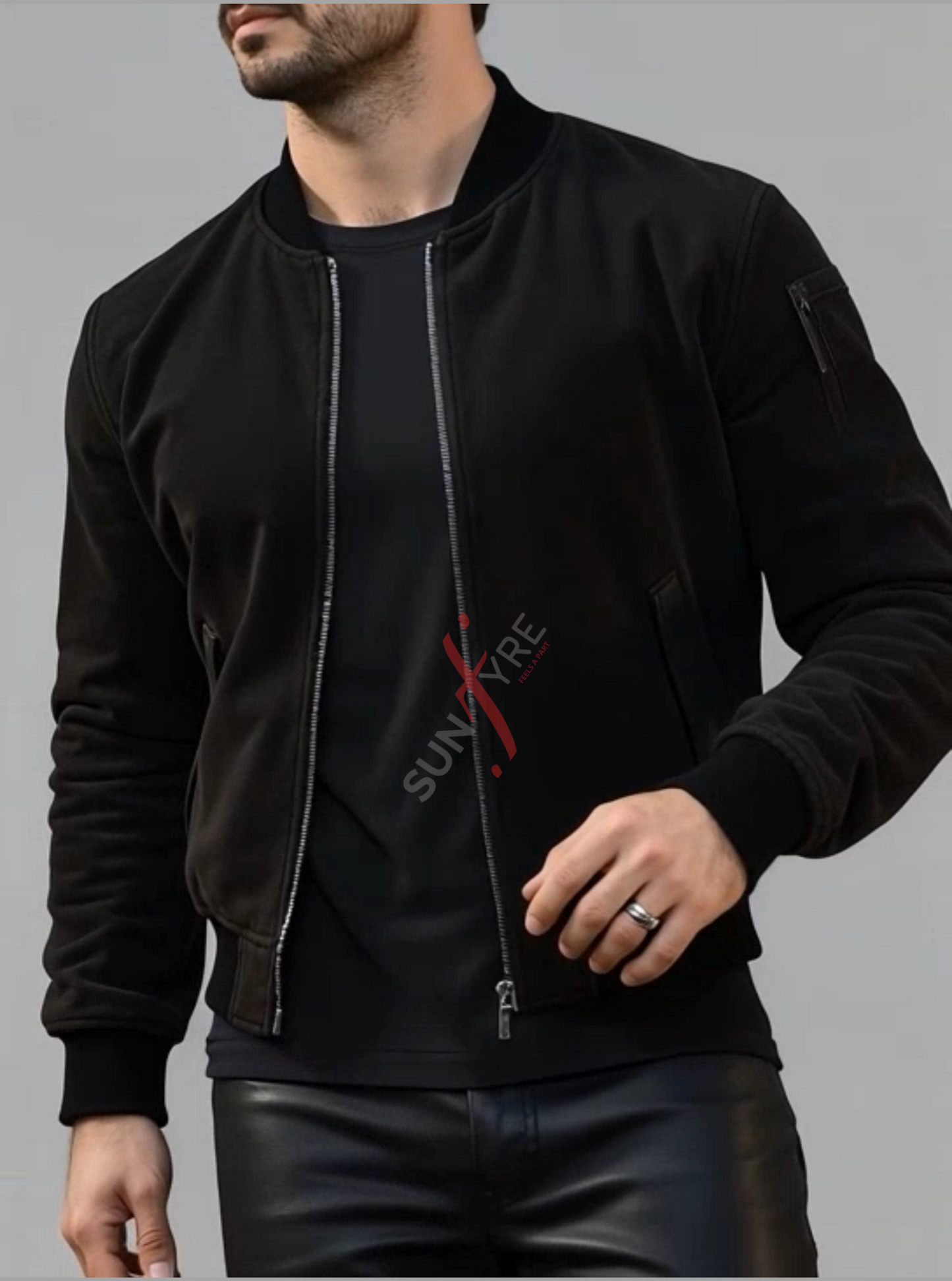 Daniel Nubuk Black Bomber Leather Jacket For Men (SF620)
