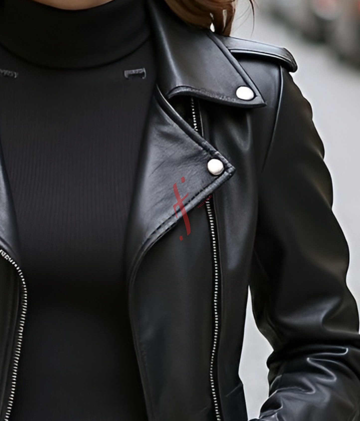 Black Sheepskin Leather Jacket For Women