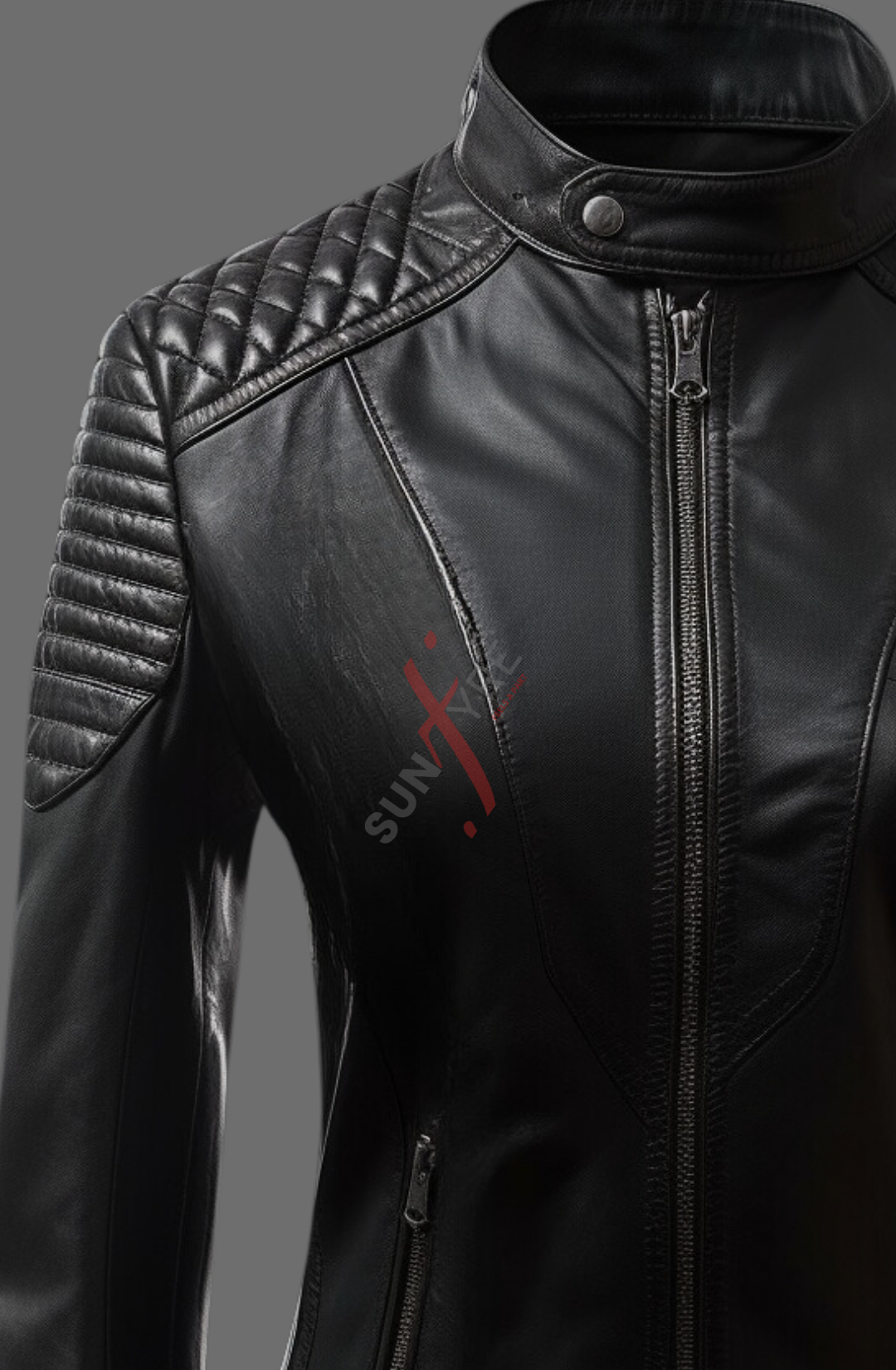 Black Leather Jacket For Women Real Sheepskin