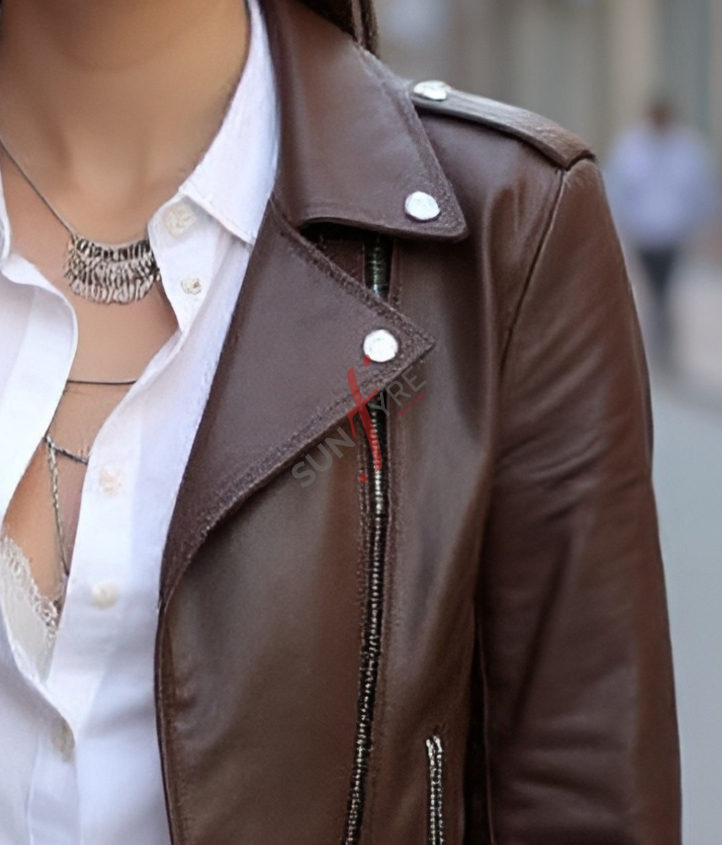 Dark Brown Leather Jacket For Women
