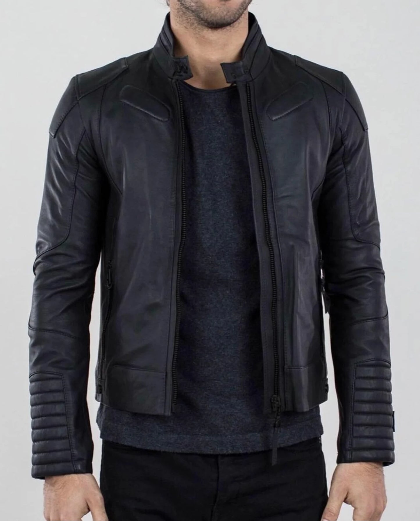 Original Black Fitted Iconic Biker Leather Jacket