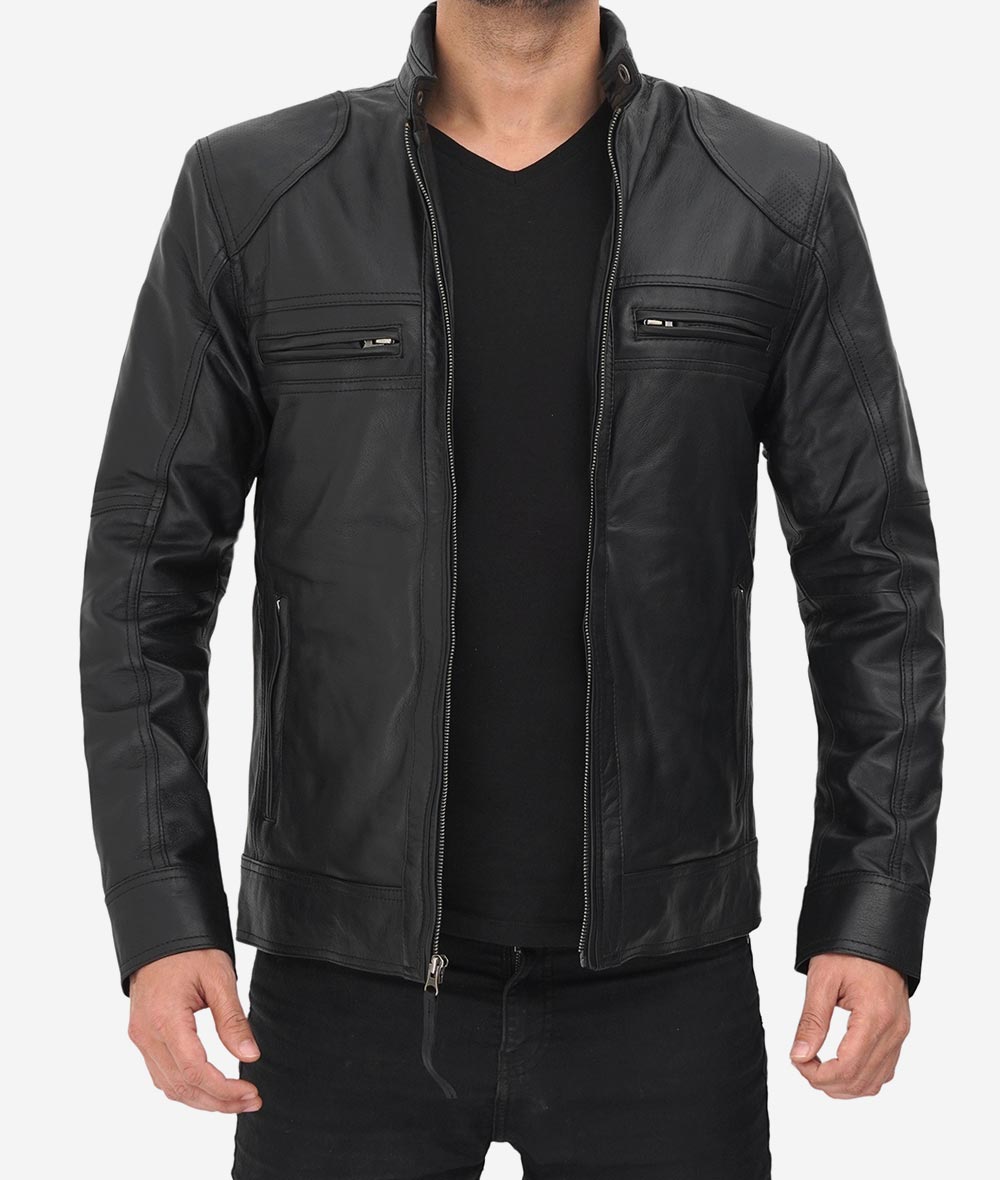 Cafe Racer Leather Jacket For Men