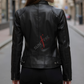 Dodge Racer Black Leather Jacket 