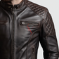 Real Distressed Cafe Racer Brown Leather Biker Jacket 