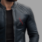 Black Cafe Racer Leather Jacket For Men