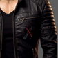 Black Snuffed Motorcycle Leather Jacket For Men