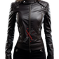 Real Sheepskin Biker Black Leather Jacket for Women