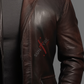 Distressed Brown Leather Blazer For Men Real Sheepskin (SF537)