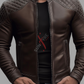 Cafe Racer Brown Leather Biker Jacket For Men