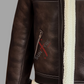 Brown Shearling Leather Jacket For men 