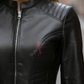 Black Biker Leather Jacket for Women Real Sheepskin