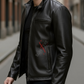 Viktor Black Racer Leather Jacket For Men (SF572)