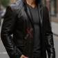 Original Sheepskin Black Body Fit Leather Blazer For Men (SF591)