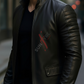 Pacino Black Leather Coat For Men (SF122)