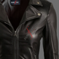 Black Leather Biker Jacket For Women in Real Sheepskin (SF321)