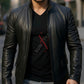 Brasca Black Leather Blazer Jacket For Men (SF596)