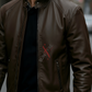 Brock Coffee Brown Racer Leather Jacket For Men (SF558)
