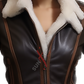 Real Sheepskin Brown Shearling Leather Jacket For Women