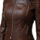 Sheepskin Slim Fit Biker Leather Jacket For Women