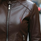 Cafe Racer Leather Jacket For Women Sheepskin (SF312)