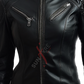 Cafe Racer Lambskin Black Leather Jacket For Women