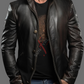 Notch Lapel Dark Brown Leather Blazer For Men Real Sheepskin (SF546)