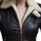 Black Two Tone Leather Jacket For Women