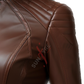  Slim Fit Cafe Racer Leather Jacket For Women