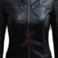 Cafe Racer Sheepskin Black Leather Jacket For Women