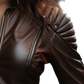 Brown Short Leather Jacket For Women