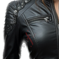 Cafe Racer Black Leather Jacket for Women