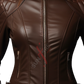 Sheepskin Brown Cafe Racer Leather Jacket For Women